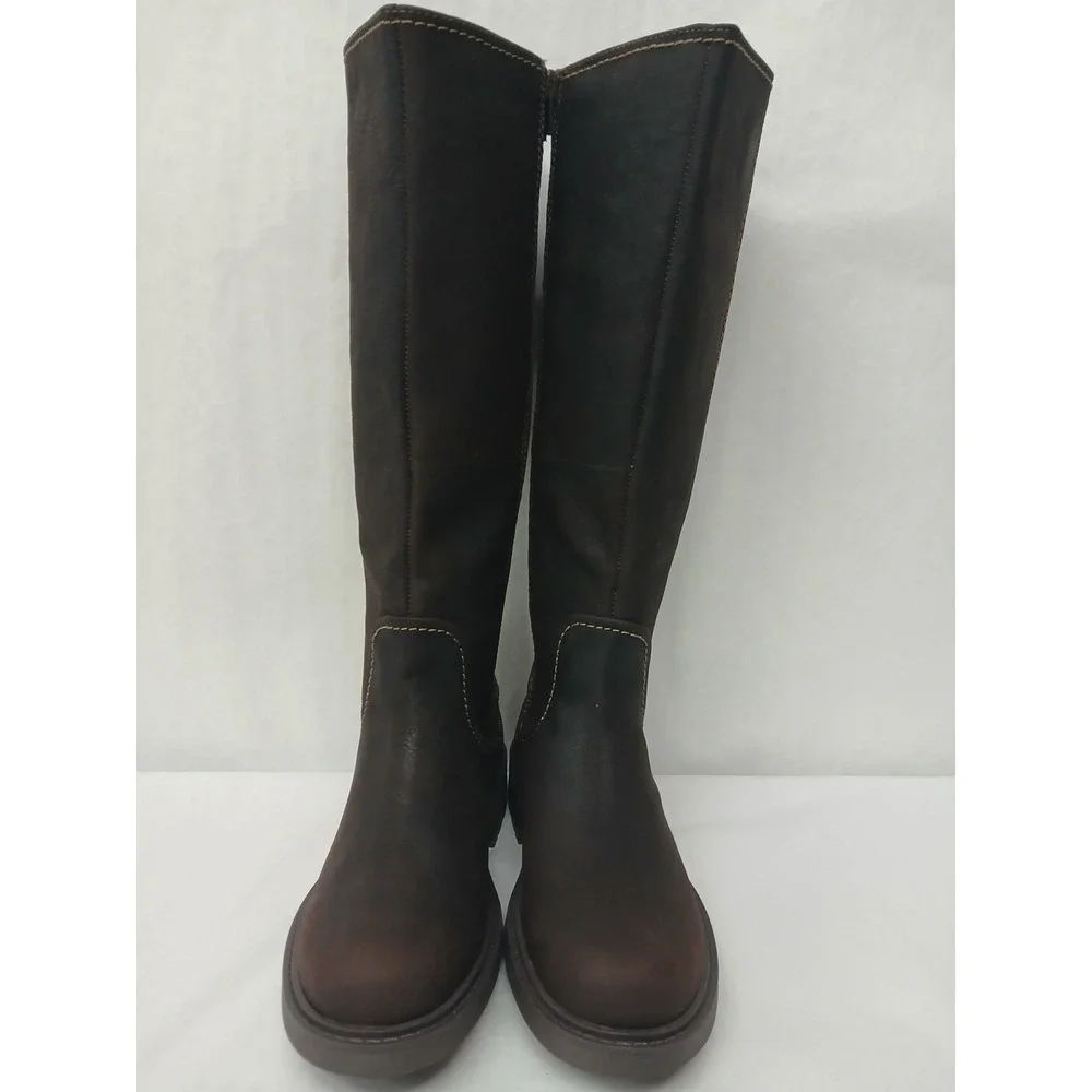 Clarks Opal Glow Brown Black Leather Riding Boots 26167833‎ Womens Size 6M